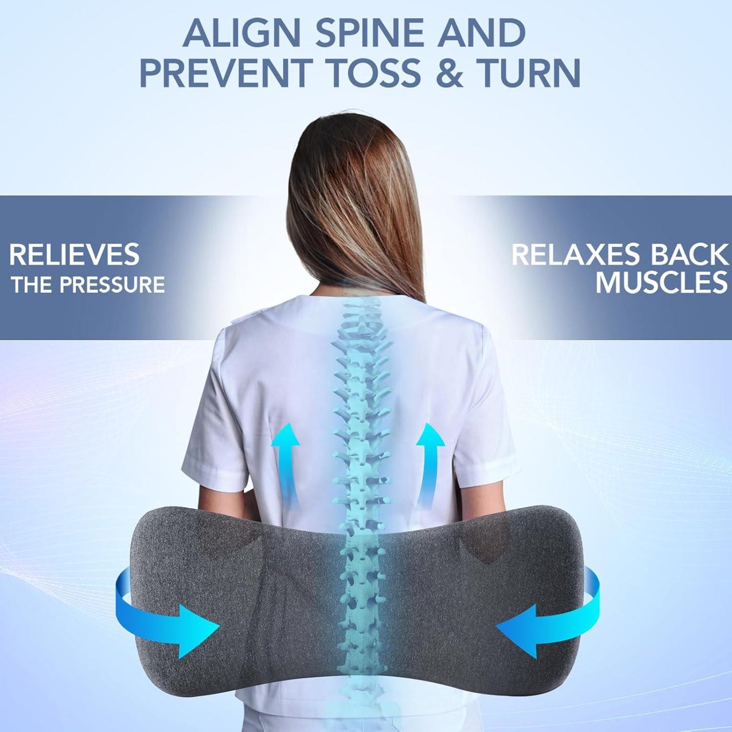 Lumbar Support Pillow for Back Pain Relief and Comfort