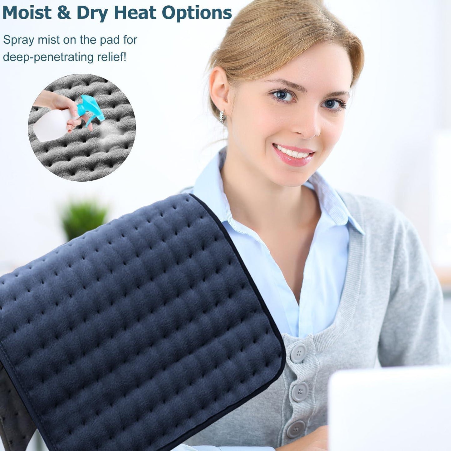 Heating Pad for Back Pain and Cramps Relief with Adjustable Heat