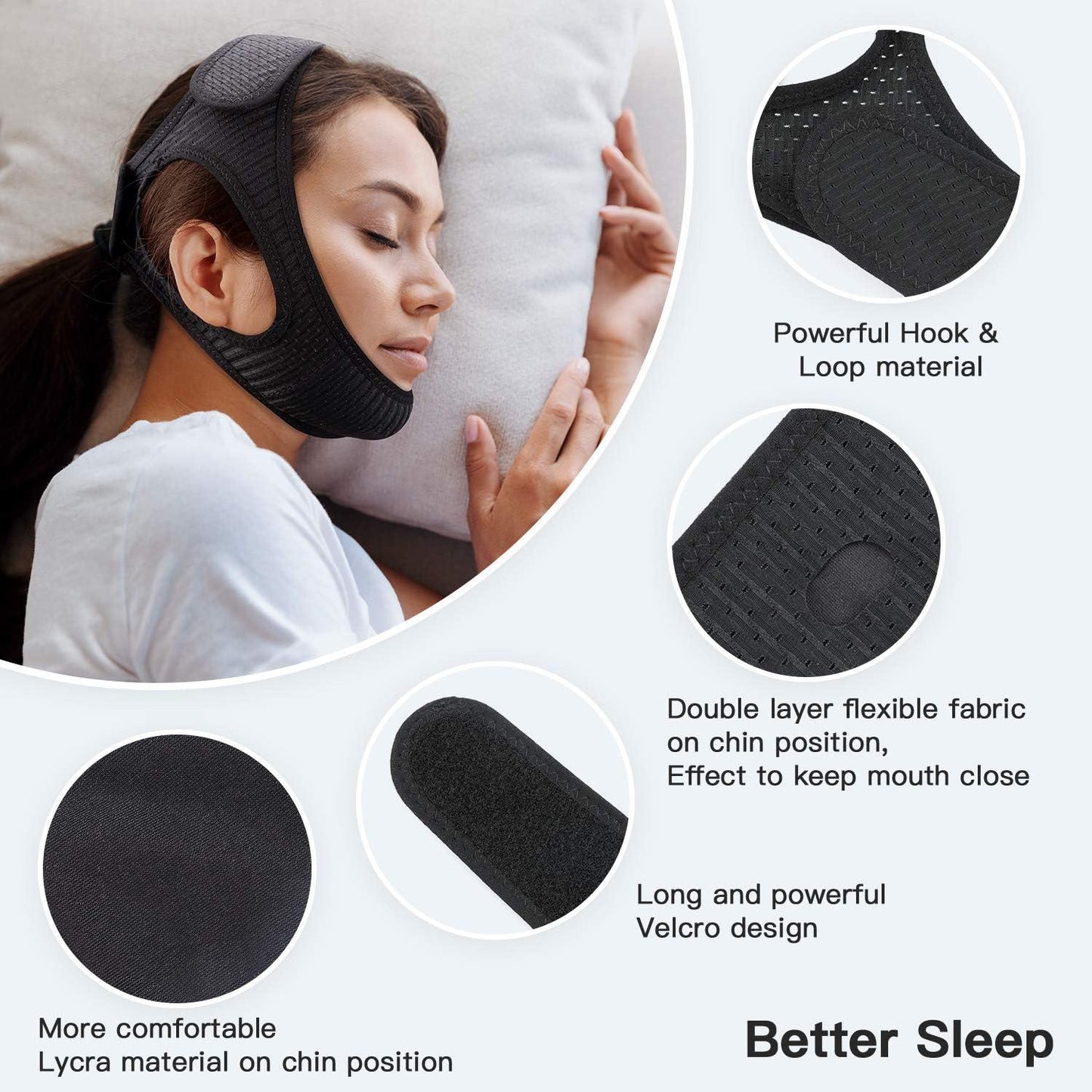 Comfortable Anti-Snoring Chin Strap for Better Sleep Quality