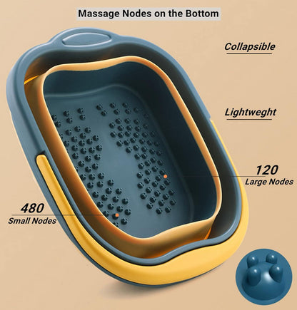 Collapsible Foot Soaking Tub with Massager for Circulation