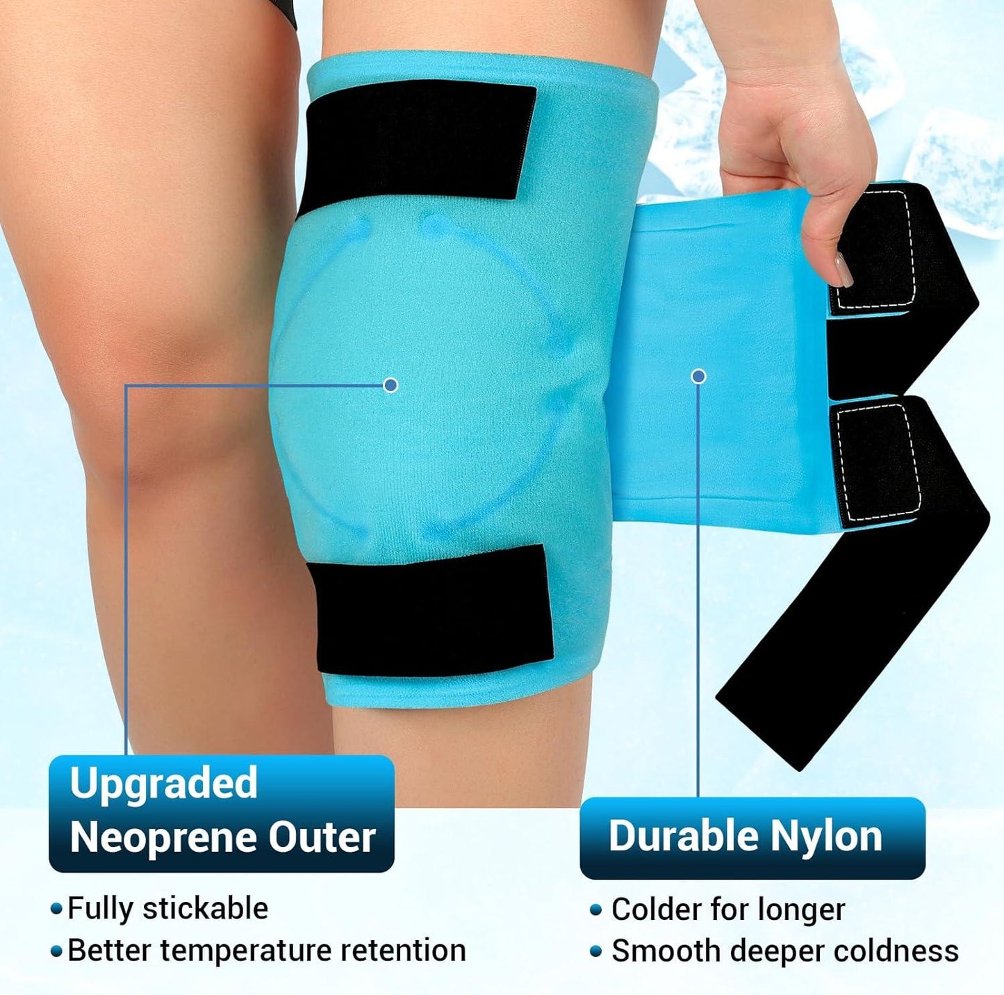 Large Knee Ice Pack Wrap for Pain Relief and Recovery