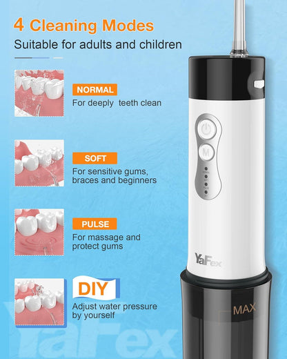 Portable Cordless Water Flosser with 4 Modes and DIY Feature