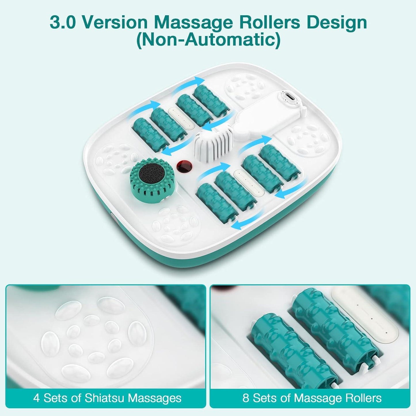 Collapsible Foot Spa With Heat, Bubbles, And Shiatsu Massage