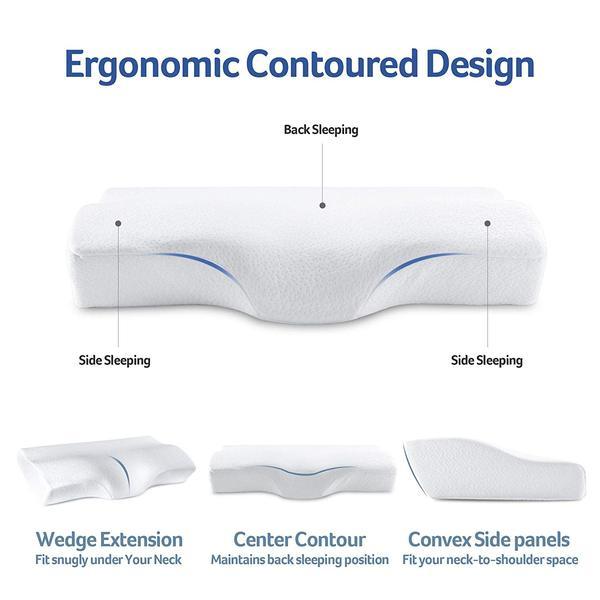 Contoured Cervical Pillow for Optimal Sleep and Neck Support