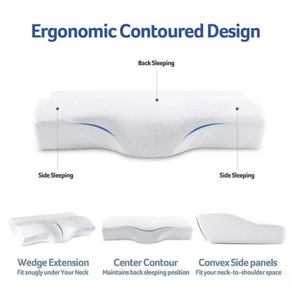 Contoured Cervical Pillow for Optimal Sleep and Neck Support