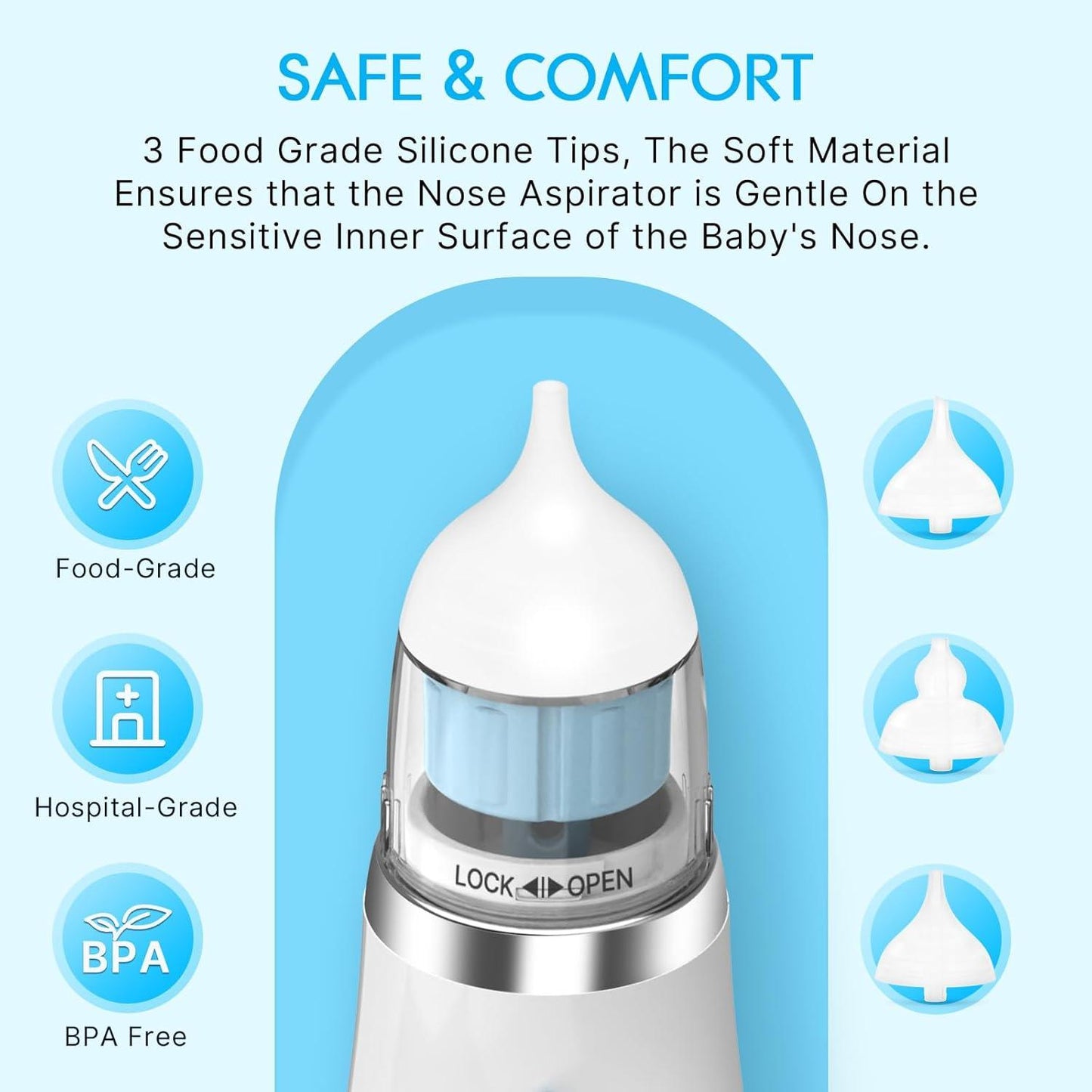 Electric Nasal Aspirator For Babies With Self-Cleaning Function