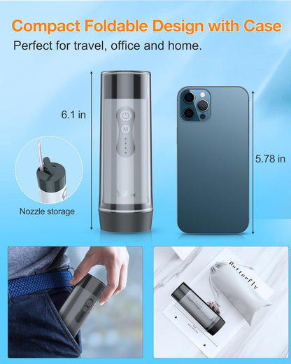 Portable Cordless Water Flosser with 4 Modes and DIY Feature