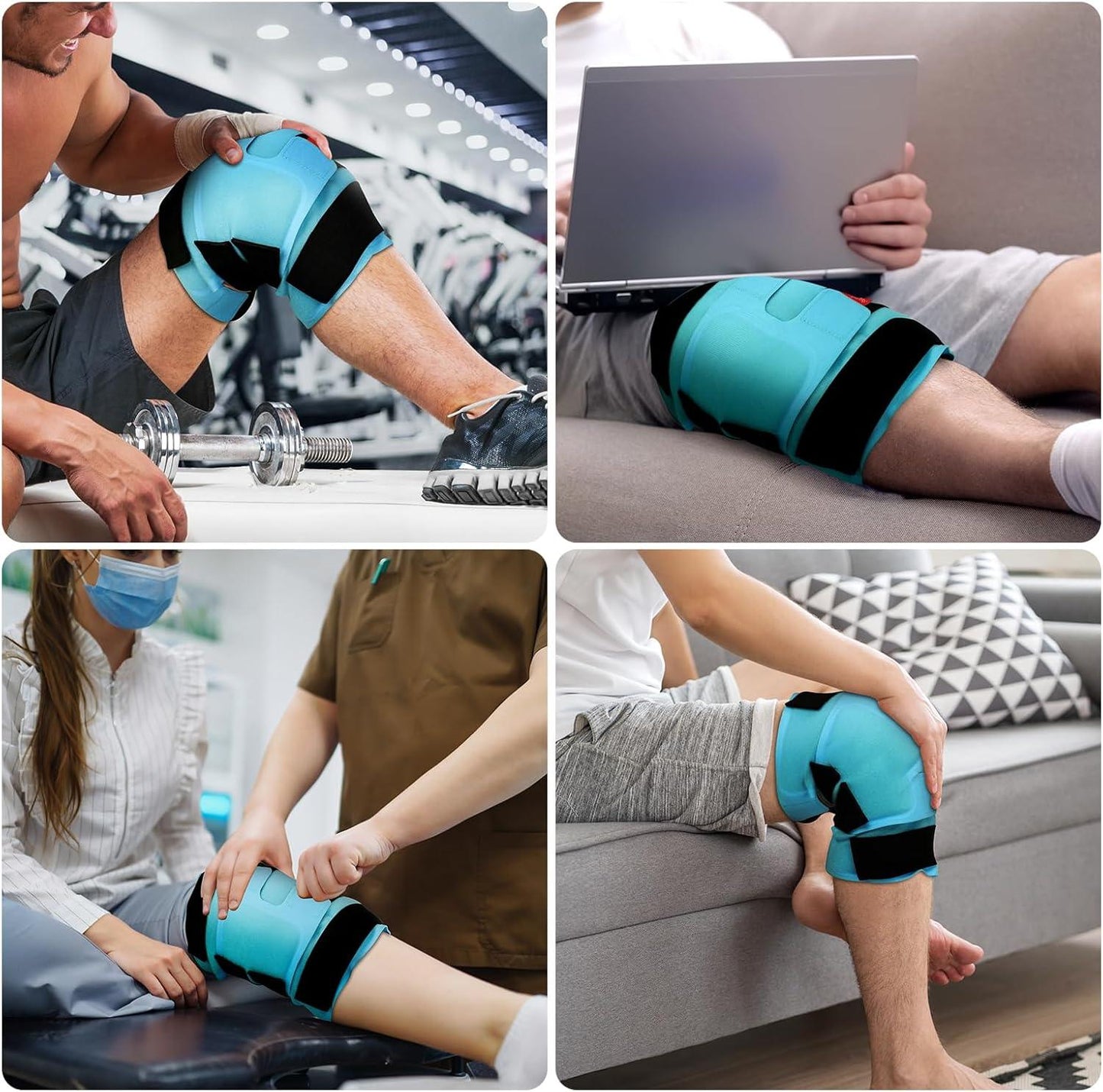 Large Knee Ice Pack Wrap for Pain Relief and Recovery