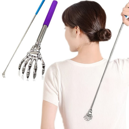 Retractable Back Itching Device With Stainless Steel Claw Massager