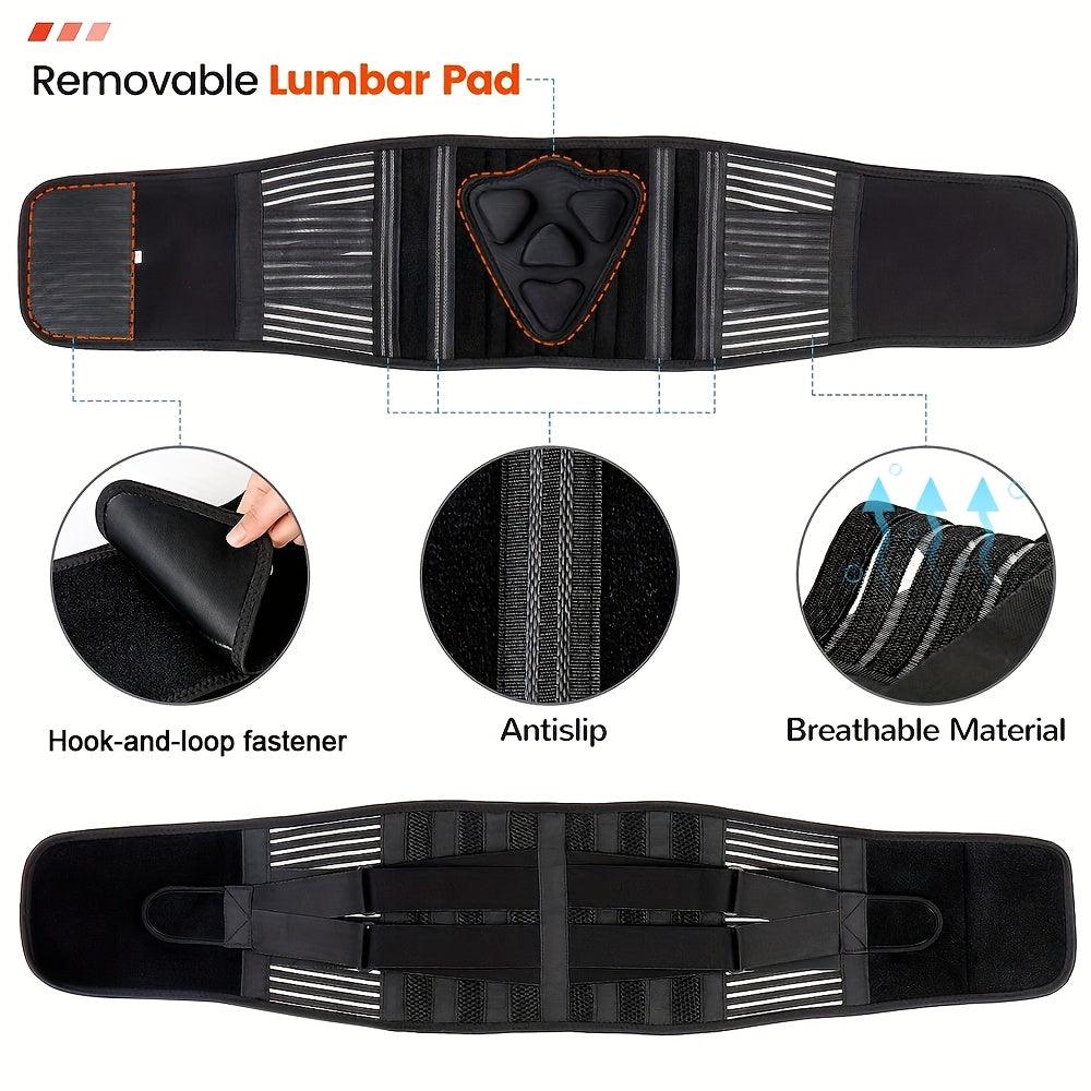 Adjustable Lumbar Support Belt With Ergonomic Design And Breathable Fabric