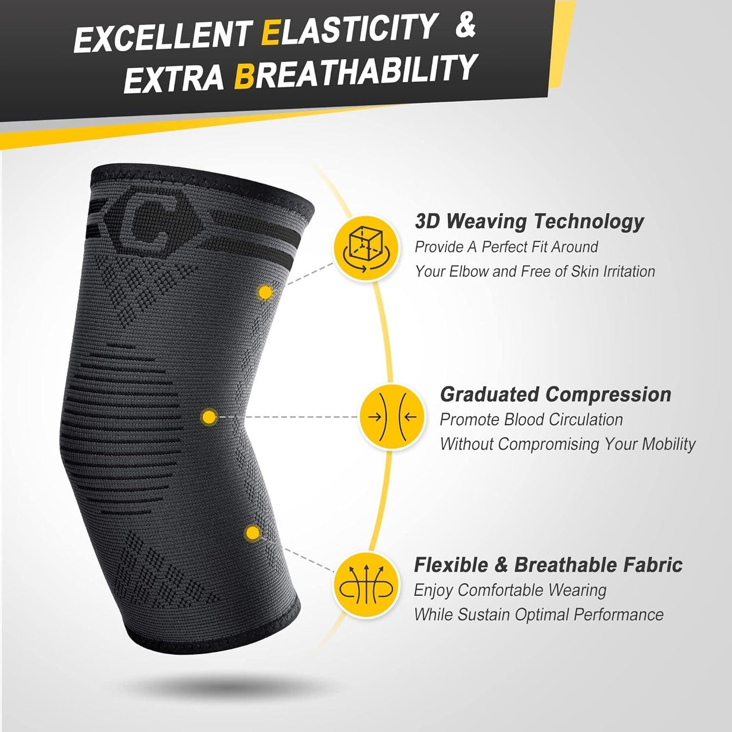 Elbow Compression Sleeves for Tendonitis and Pain Relief