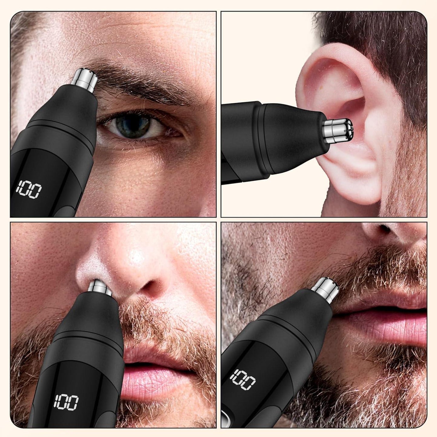 Nose Hair Trimmer With Dual Edge Blades And Rechargeable Design