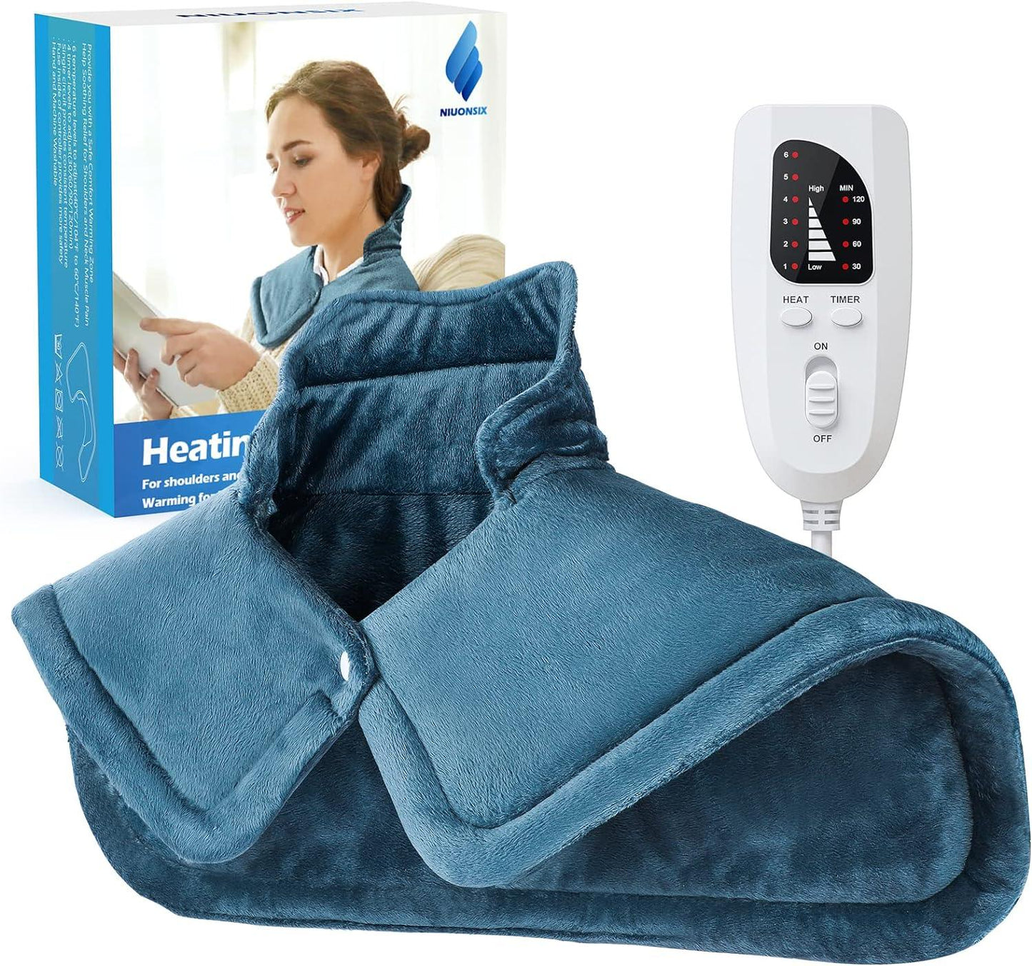 Heating Pad for Neck and Shoulders with Adjustable Heat Settings