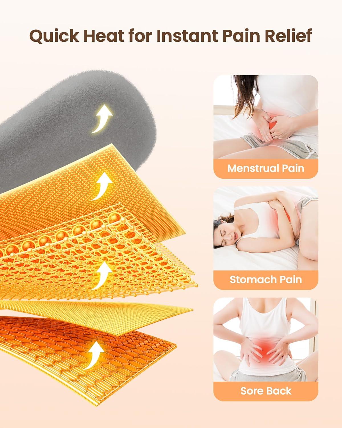 Portable Heating Pad for Menstrual Cramps with Massage Modes