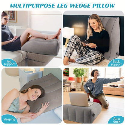 Inflatable Wedge Pillow For Leg Relief And Muscle Relaxation