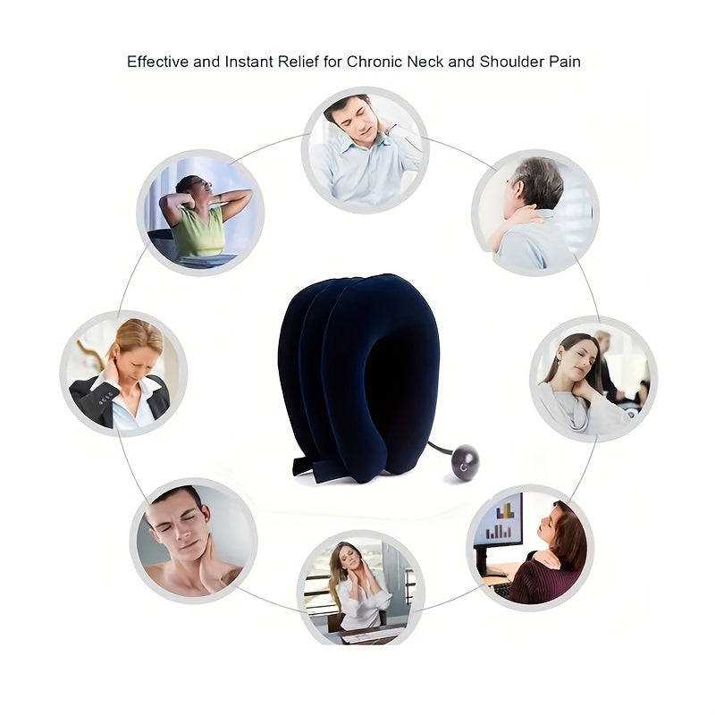 Adjustable Inflatable Neck Traction Device for Comfort and Support