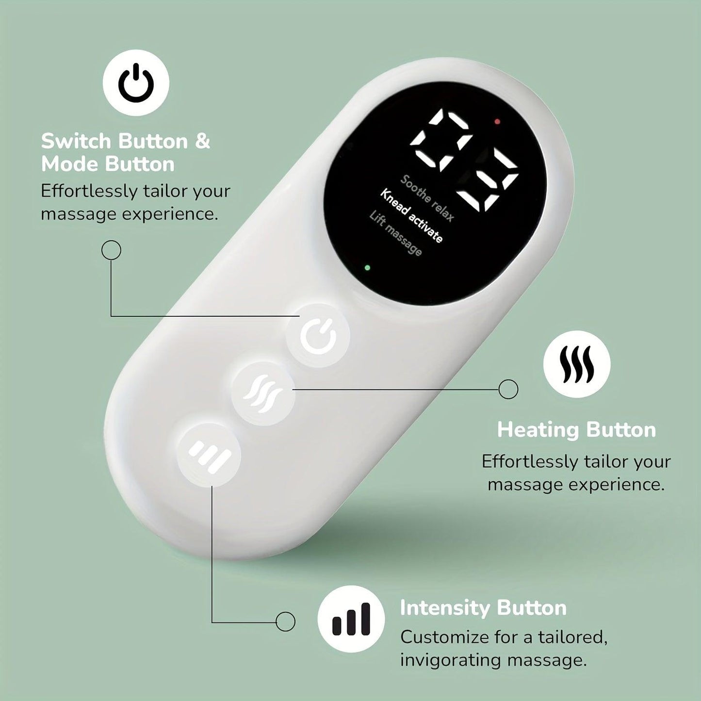 Rechargeable Heated Leg Massager with Air Compression and USB Charging