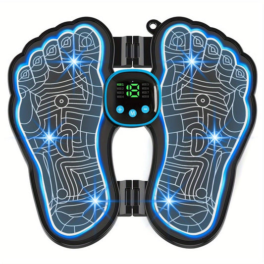 Portable EMS Foot Massager with 8 Modes and 19 Intensities