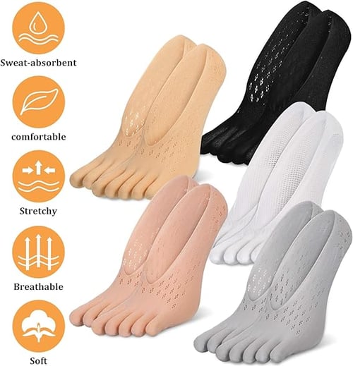 Ultra-Thin Five-Toe Socks for Breathable Comfort - 5 Pairs