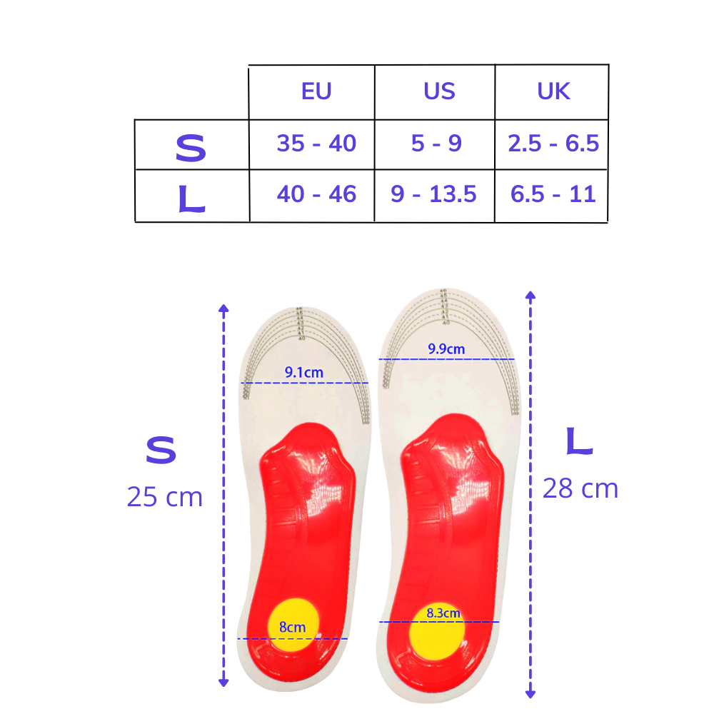 Arch Support Insoles for Comfortable Relief from Flat Feet