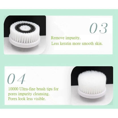 Facial Cleansing Brush With Waterproof Stand And Replaceable Heads