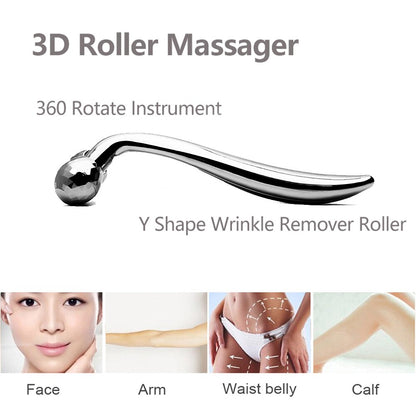 V-Shape 3D Massage Roller for Facial Relaxation and Contouring