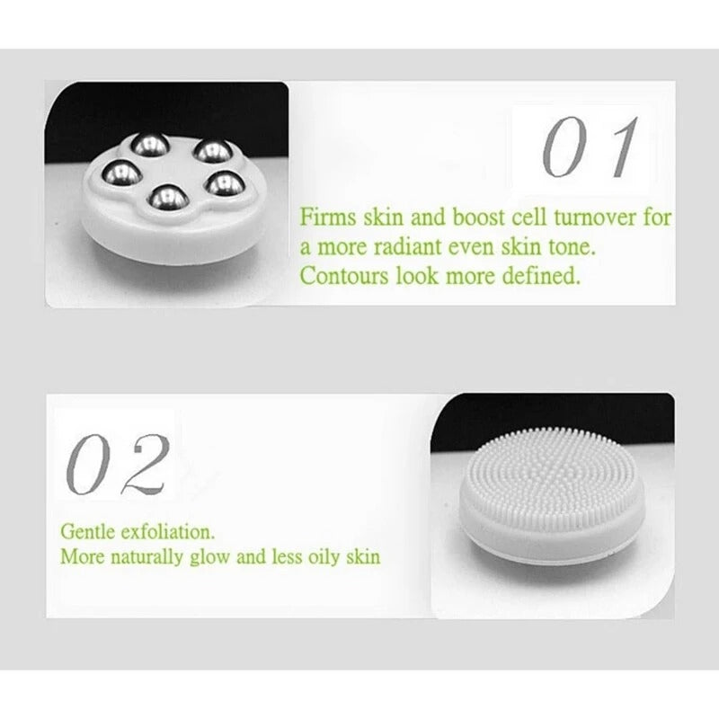 Facial Cleansing Brush With Waterproof Stand And Replaceable Heads