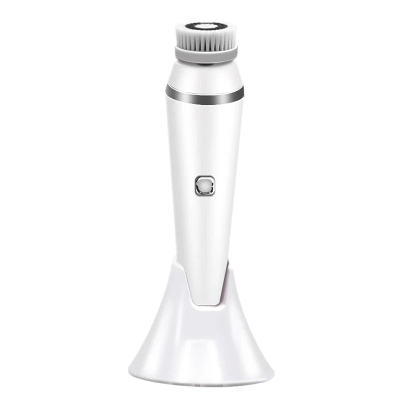 Facial Cleansing Brush With Waterproof Stand And Replaceable Heads