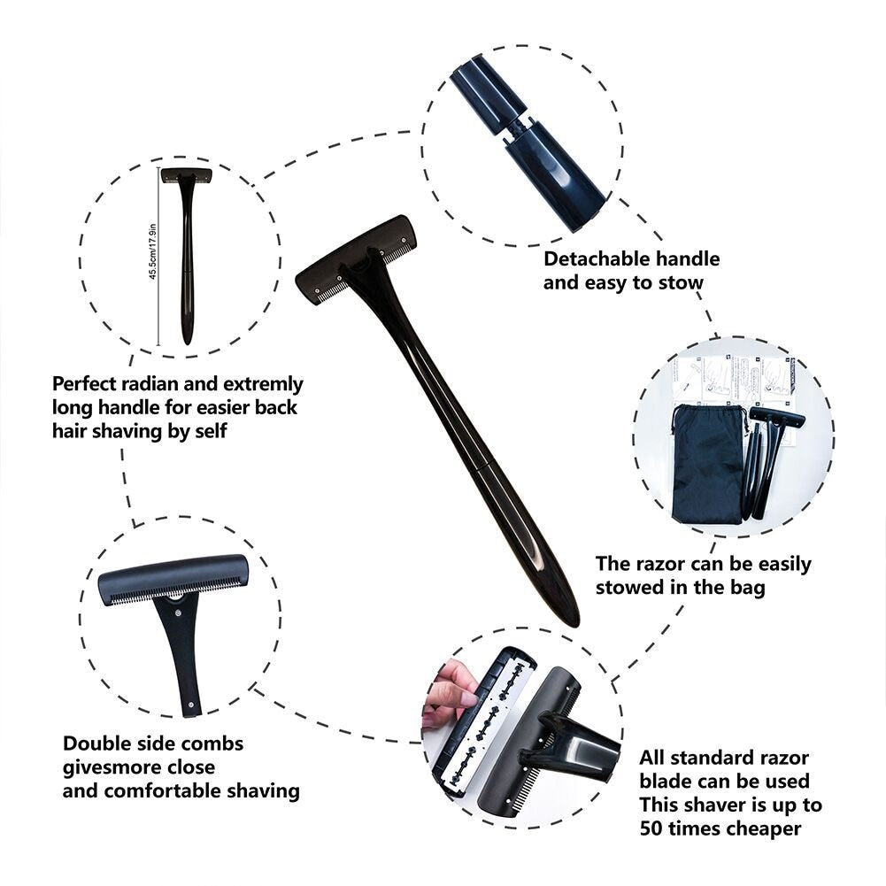 Portable Back Shaver for Effortless Grooming for Men