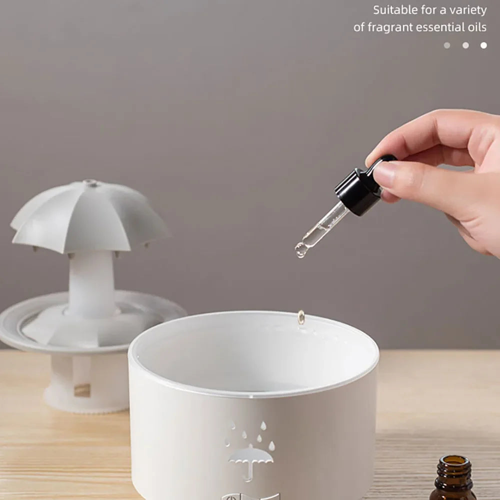 Cloud Rain Humidifier With Colorful Lights And Aroma Diffuser