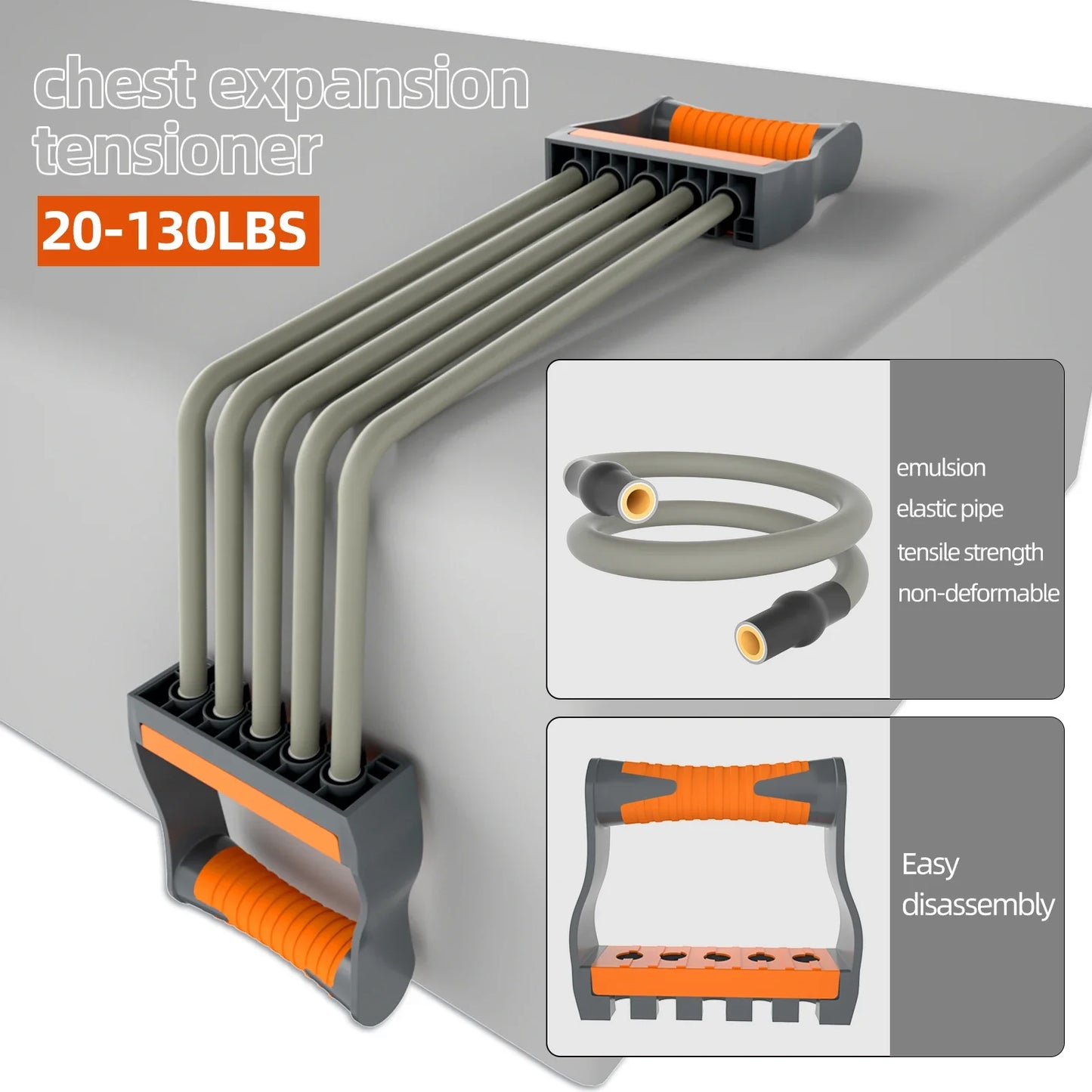 Adjustable Chest Expander With 5 Resistance Ropes For Strength