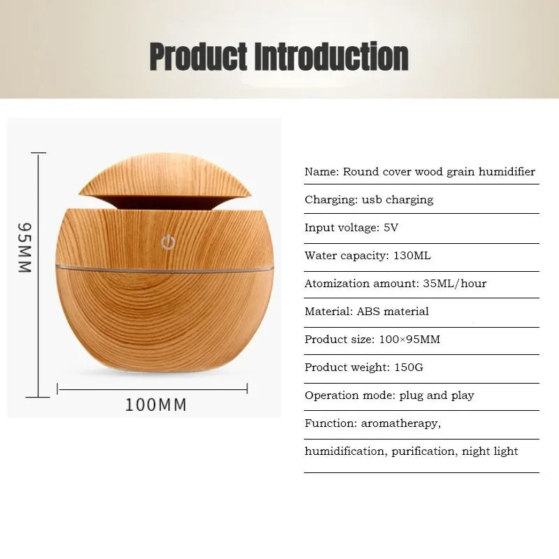 Wooden USB Humidifier for Fresh Air and Relaxation