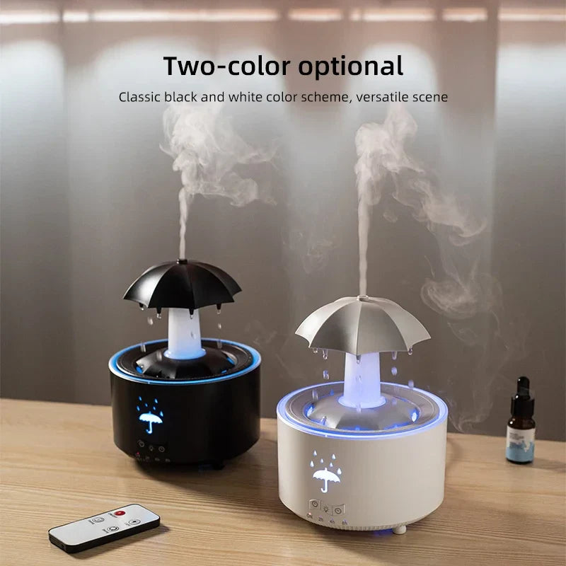 Cloud Rain Humidifier With Colorful Lights And Aroma Diffuser