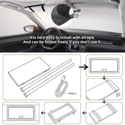 Bright Car Visor Vanity Mirror for Effortless Makeup Application