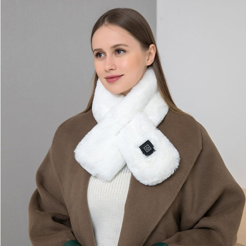 Plushy Warm Heating Scarf for Cozy Winter Comfort