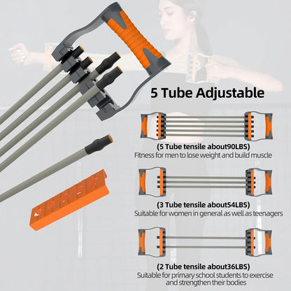 Adjustable Chest Expander With 5 Resistance Ropes For Strength