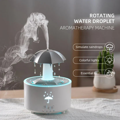 Cloud Rain Humidifier With Colorful Lights And Aroma Diffuser