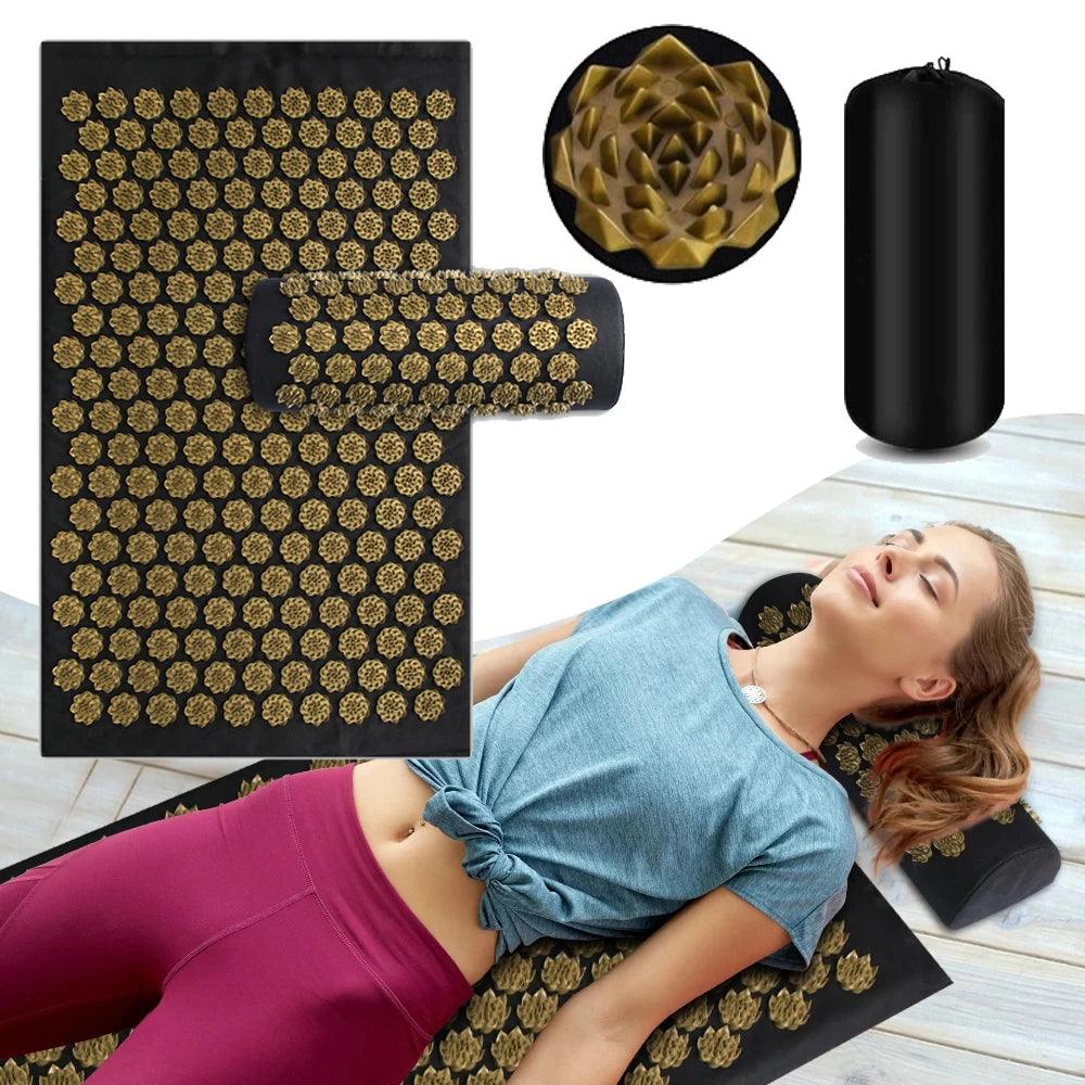 Acupressure Yoga Mat With Spikes For Body Massage Relief