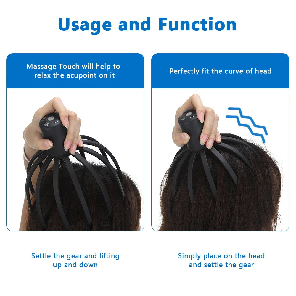 Electric Octopus Claw Massager for Ultimate Scalp Relaxation