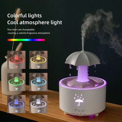 Cloud Rain Humidifier With Colorful Lights And Aroma Diffuser