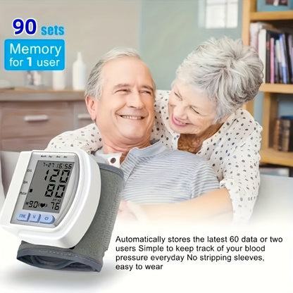 Digital Wrist Blood Pressure Monitor With Large LCD Display