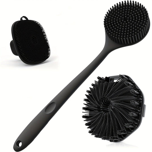 Silicone Bath And Skincare Set With Long Handle Brushes