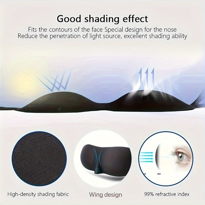 3D Blackout Sleep Mask - Ideal for Travel and Shift Work