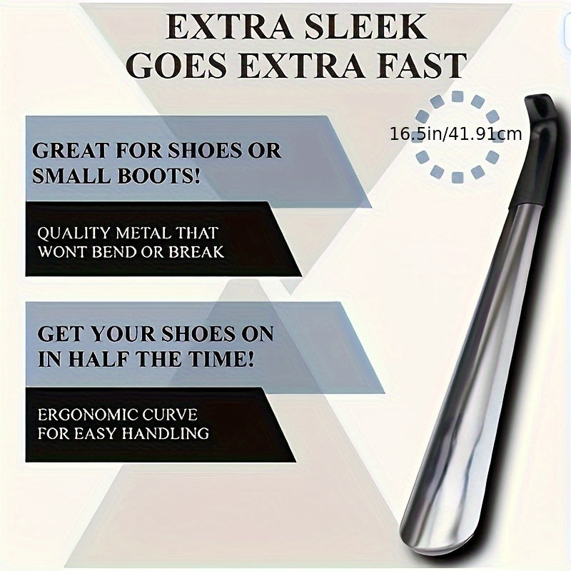 Extra-Long Stainless Steel Shoehorn with Comfort Grip Handle