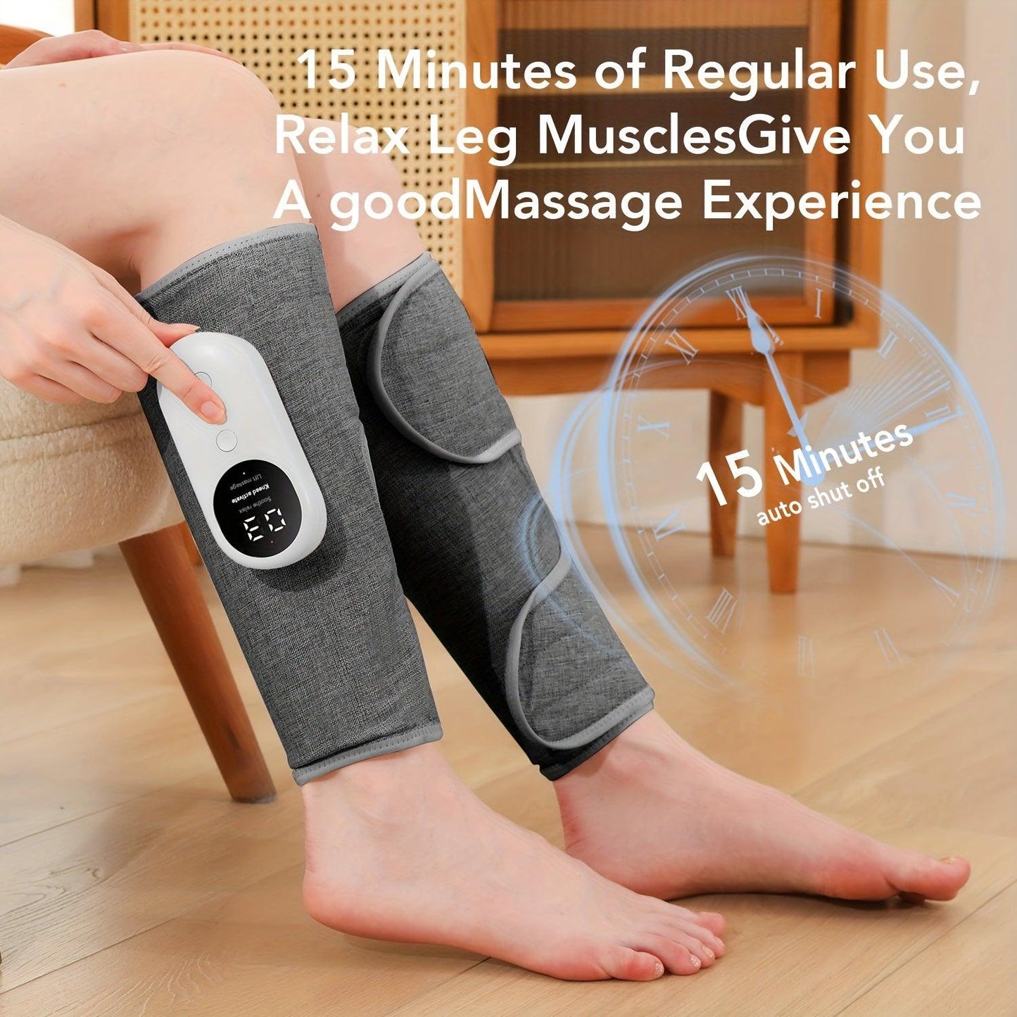 Rechargeable Heated Leg Massager with Air Compression and USB Charging