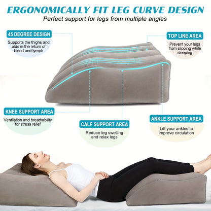 Inflatable Wedge Pillow For Leg Relief And Muscle Relaxation