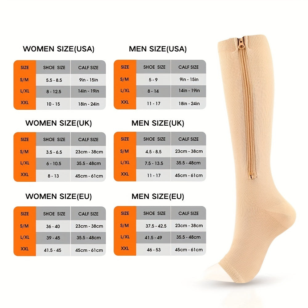 Comfortable Compression Socks With Zipper For Better Circulation