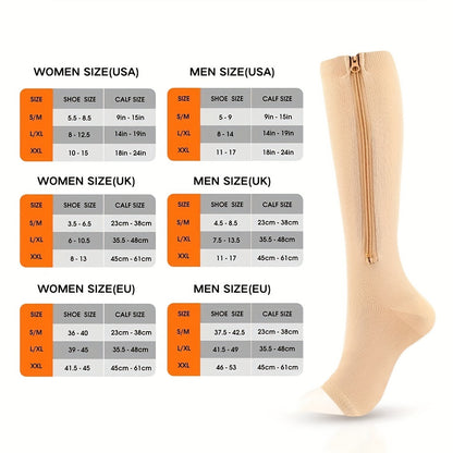 Comfortable Compression Socks With Zipper For Better Circulation