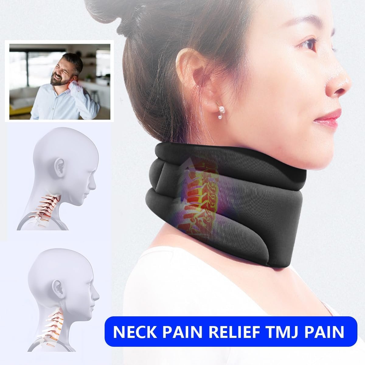 Cervical Comfort Neck Brace - Adjustable Support for Sleep and Pain