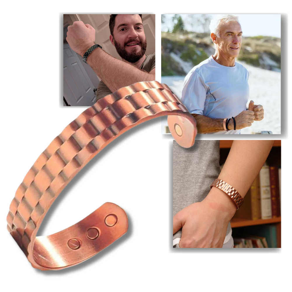 Copper Magnetic Therapy Bracelet for Pain Relief and Wellness